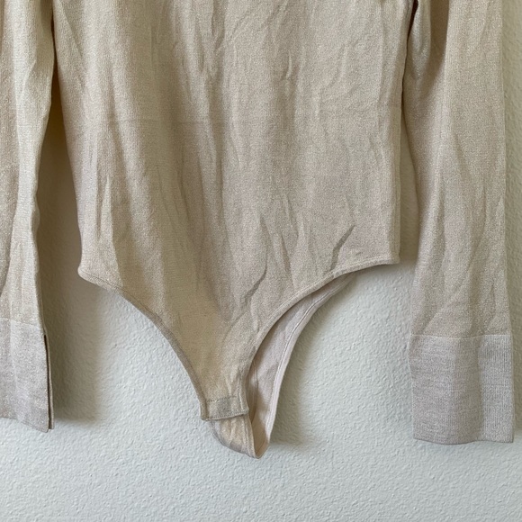 Athleta x Alicia Keys Inner Strength Bodysuit Gold Metallic Athleisure - Picture 6 of 8